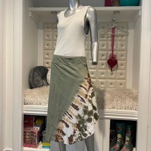 Tie dye cotton skirt with side flare